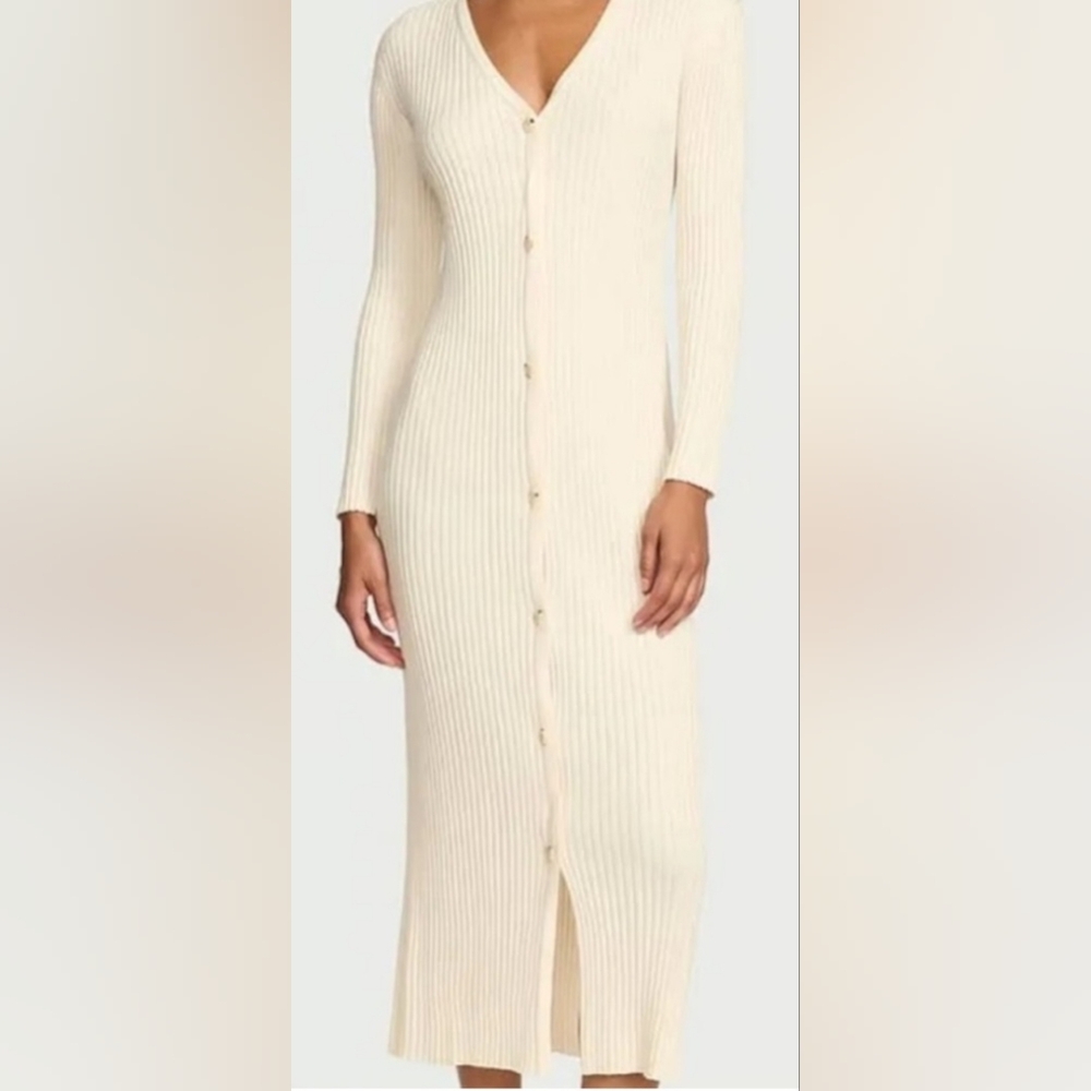 525 America Pastel Blue Ribbed Cotton Button-Down Dress NWT